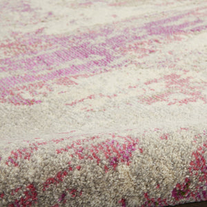 HomeRoots 2' X 8' Modern Ivory and Pink Abstract Power Loom Runner Rug - Soft, Non-Skid, Durable for Entryways 480124