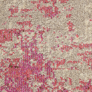 HomeRoots 4' Ivory and Pink Abstract Area Rug - Contemporary Non-Skid Design for Soft Comfort and Durability 4' X 6' Rectangle 480126