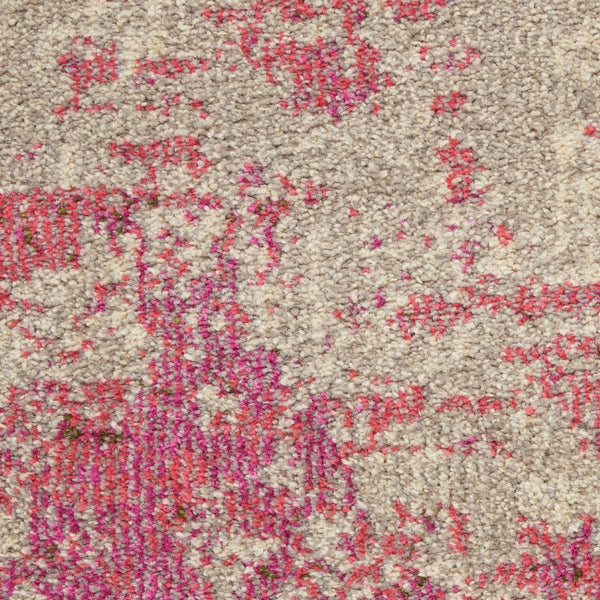 HomeRoots 4' Ivory and Pink Abstract Area Rug - Contemporary Non-Skid Design for Soft Comfort and Durability 4' X 6' Rectangle 480126