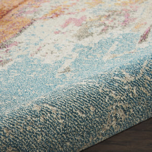 HomeRoots 2' X 8' Sealife Abstract Non-Skid Runner Rug - Coastal Elegance for Hallways & Entryways, Durable Design 480142
