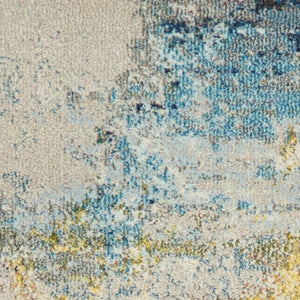 HomeRoots 2' X 8' Sealife Abstract Non-Skid Runner Rug - Coastal Elegance for Hallways & Entryways, Durable Design 480142