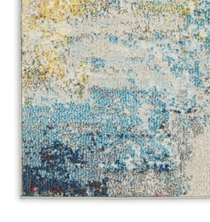 HomeRoots 2' X 8' Sealife Abstract Non-Skid Runner Rug - Coastal Elegance for Hallways & Entryways, Durable Design 480142