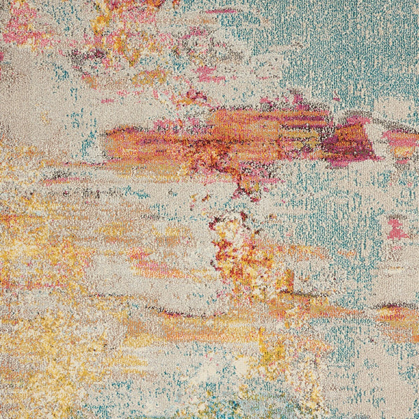 Homeroots 4' X 6' Sealife Abstract Power Loom Non Skid Area Rug  Polypropylene 480144