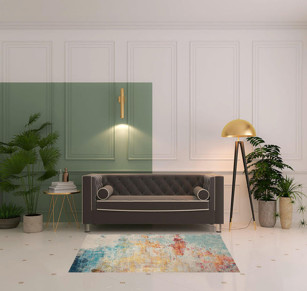 Homeroots 4' X 6' Sealife Abstract Power Loom Non Skid Area Rug  Polypropylene 480144