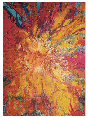 Homeroots 4' X 6' Cayenne Abstract Power Loom Non Skid Area Rug  Polypropylene 480149