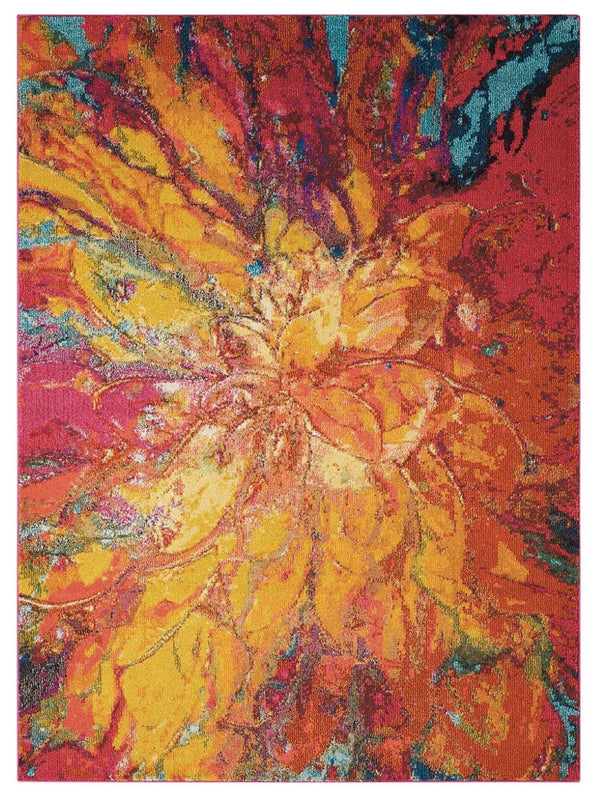 HomeRoots 4' Cayenne Abstract Power Loom Area Rug - Soft, Non-Skid Durable Design for Modern Home Decor 4' X 6' 480149