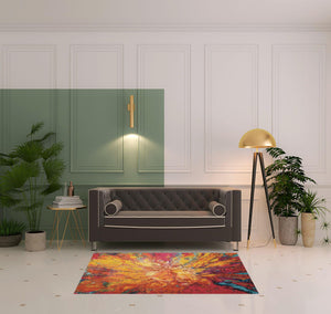 Homeroots 4' X 6' Cayenne Abstract Power Loom Non Skid Area Rug  Polypropylene 480149