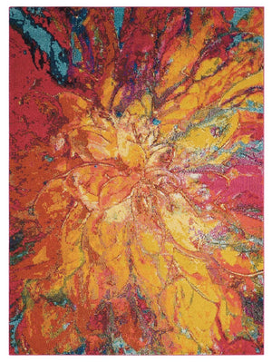 HomeRoots 4' Cayenne Abstract Power Loom Area Rug - Soft, Non-Skid Durable Design for Modern Home Decor 4' X 6' 480149