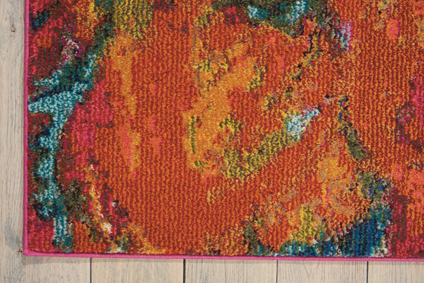 HomeRoots 4' Cayenne Abstract Power Loom Area Rug - Soft, Non-Skid Durable Design for Modern Home Decor 4' X 6' 480149