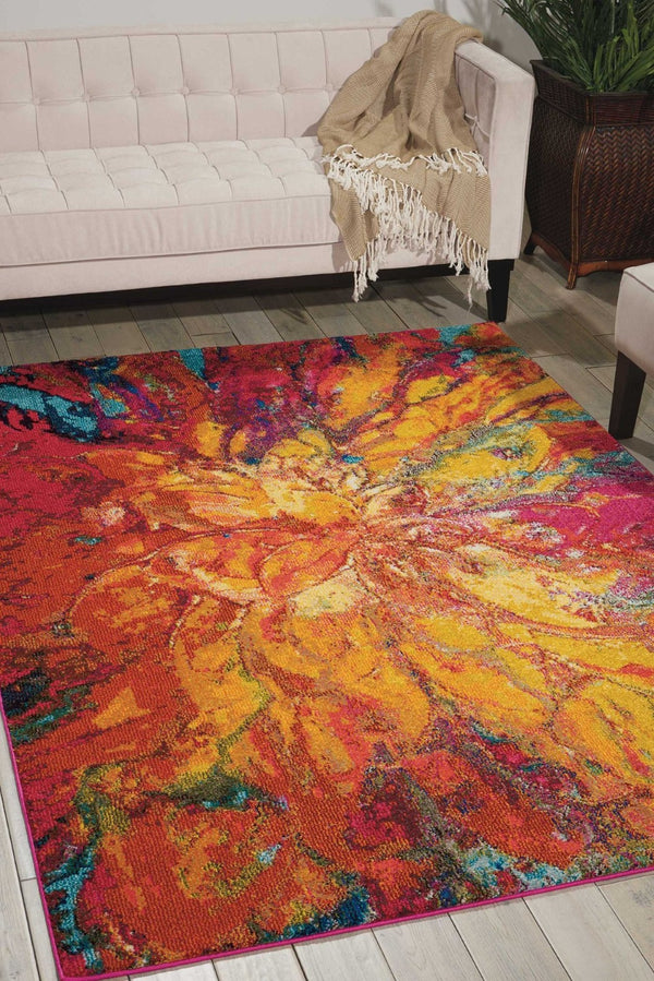 HomeRoots 4' Cayenne Abstract Power Loom Area Rug - Soft, Non-Skid Durable Design for Modern Home Decor 4' X 6' 480149