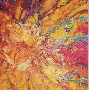 HomeRoots 4' Cayenne Abstract Power Loom Area Rug - Soft, Non-Skid Durable Design for Modern Home Decor 5' X 7' 480150
