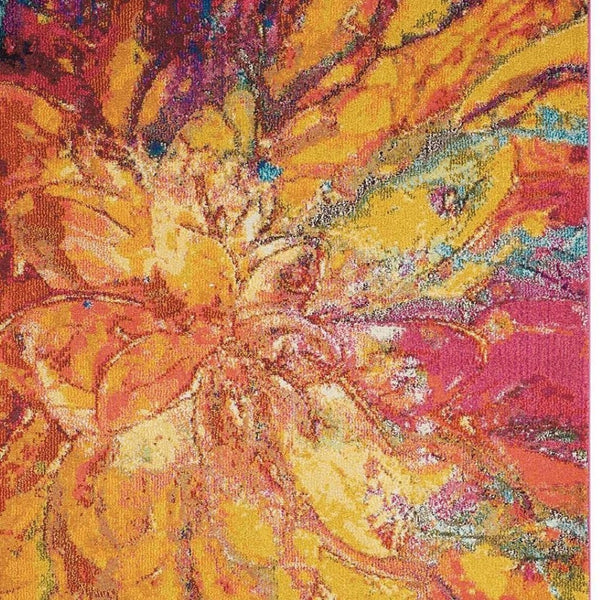 HomeRoots 4' Cayenne Abstract Power Loom Area Rug - Soft, Non-Skid Durable Design for Modern Home Decor 5' X 7' 480150