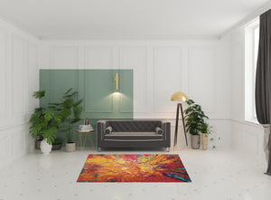 Homeroots 5' X 7' Cayenne Abstract Power Loom Non Skid Area Rug  Polypropylene 480150