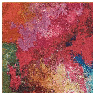 Homeroots 4' X 6' Palette Abstract Power Loom Non Skid Area Rug  Polypropylene 480151