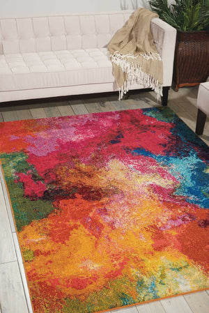 HomeRoots 4' Cayenne Abstract Power Loom Area Rug - Soft, Non-Skid Durable Design for Modern Home Decor 5' X 7' 480152