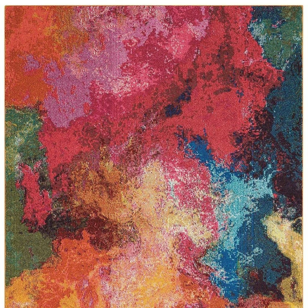 HomeRoots 4' Cayenne Abstract Power Loom Area Rug - Soft, Non-Skid Durable Design for Modern Home Decor 5' X 7' 480152