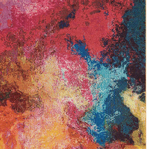 Homeroots 5' X 7' Palette Abstract Power Loom Non Skid Area Rug  Polypropylene 480152