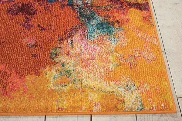 HomeRoots 4' Cayenne Abstract Power Loom Area Rug - Soft, Non-Skid Durable Design for Modern Home Decor 5' X 7' 480152