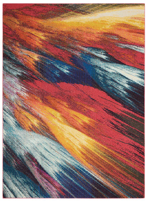 Homeroots 4' X 6' Burst Abstract Power Loom Non Skid Area Rug  Polypropylene 480153