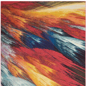 Homeroots 4' X 6' Burst Abstract Power Loom Non Skid Area Rug  Polypropylene 480153