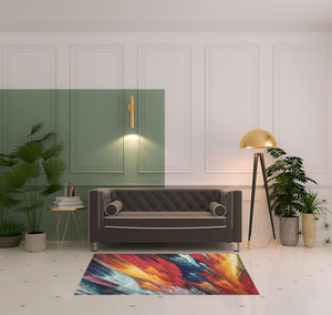 Homeroots 4' X 6' Burst Abstract Power Loom Non Skid Area Rug  Polypropylene 480153