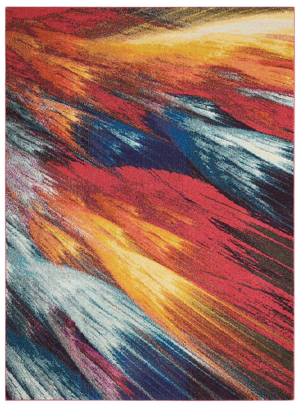 HomeRoots 4' X 6' Burst Abstract Area Rug - Contemporary Non-Skid Design for Living Rooms & Home Offices 480153