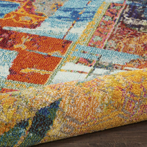 HomeRoots 4' Stained Glass Abstract Area Rug - Modern Mosaic Design, Durable Non-Skid, Perfect for Any Room 480155