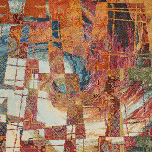 Homeroots 4' X 6' Stained Glass Abstract Power Loom Non Skid Area Rug  Polypropylene 480155