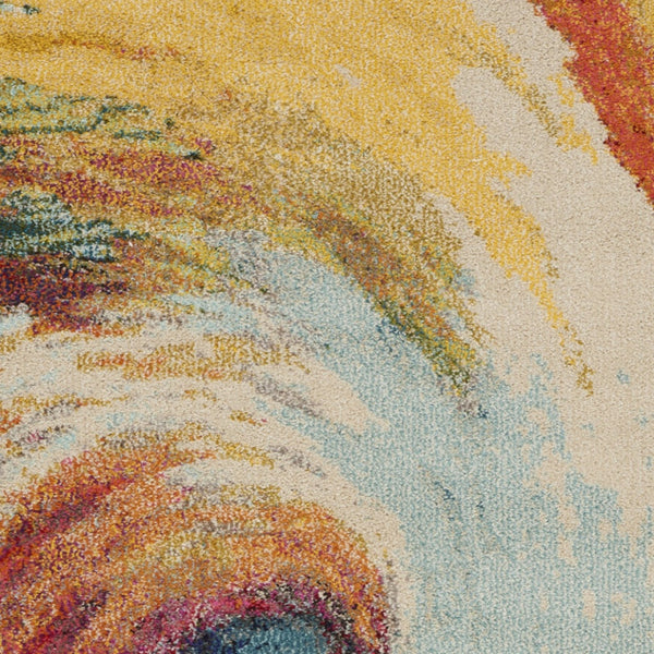 Homeroots 3' X 5' Wave Abstract Power Loom Non Skid Area Rug  Polypropylene 480160