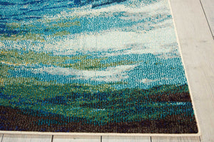 HomeRoots 4' Wave Abstract Area Rug - Modern Power Loomed Design, Soft Non-Skid Comfort for Any Room 4' X 6' Rectangle 480161