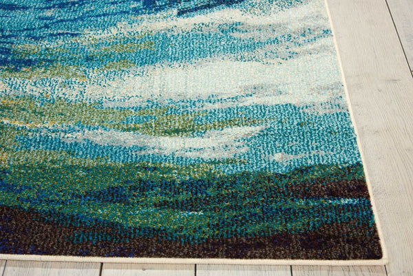 HomeRoots 4' Wave Abstract Area Rug - Modern Power Loomed Design, Soft Non-Skid Comfort for Any Room 4' X 6' Rectangle 480161