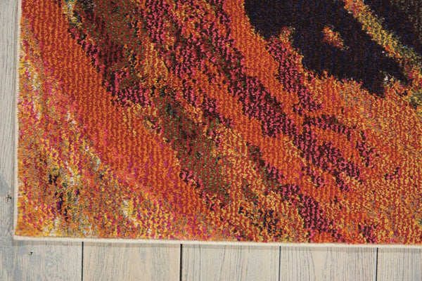 HomeRoots 4' Wave Abstract Area Rug - Modern Power Loomed Design, Soft Non-Skid Comfort for Any Room 4' X 6' Rectangle 480161