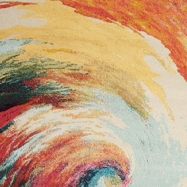 Homeroots 5' X 7' Wave Abstract Power Loom Non Skid Area Rug  Polypropylene 480164