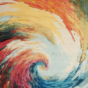 Homeroots 5' X 7' Wave Abstract Power Loom Non Skid Area Rug  Polypropylene 480164