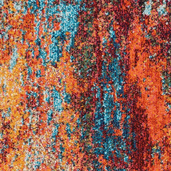 HomeRoots 2' X 8' Atlantic Abstract Runner Rug - Non-Skid, Stylish, Durable for Hallways & Entryways, Easy Care 480168