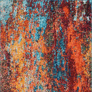 HomeRoots 2' X 8' Atlantic Abstract Runner Rug - Non-Skid, Stylish, Durable for Hallways & Entryways, Easy Care 480168