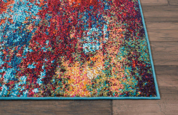 HomeRoots 2' X 8' Atlantic Abstract Runner Rug - Non-Skid, Stylish, Durable for Hallways & Entryways, Easy Care 480168