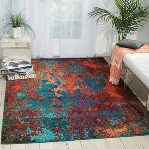 HomeRoots 4' Atlantic Abstract Power Loom Area Rug - Non-Skid, Durable, Stylish Design for Modern Spaces 4' X 6' Rectangle 480170