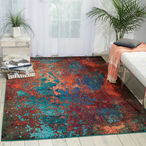 HomeRoots 4' Atlantic Abstract Power Loom Area Rug - Non-Skid, Durable, Stylish Design for Modern Spaces 4' X 6' Rectangle 480170