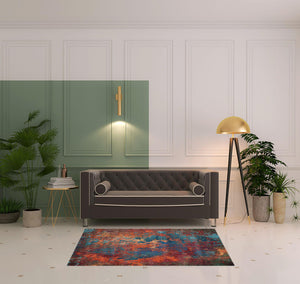 Homeroots 4' X 6' Atlantic Abstract Power Loom Non Skid Area Rug  Polypropylene 480170