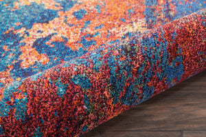 HomeRoots 4' Atlantic Abstract Power Loom Area Rug - Non-Skid, Durable, Stylish Design for Modern Spaces 4' Round Round 480171