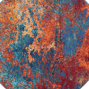 HomeRoots 4' Atlantic Abstract Power Loom Area Rug - Non-Skid, Durable, Stylish Design for Modern Spaces 5' Round Round 480172