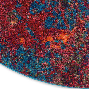 HomeRoots 4' Atlantic Abstract Power Loom Area Rug - Non-Skid, Durable, Stylish Design for Modern Spaces 5' Round Round 480172