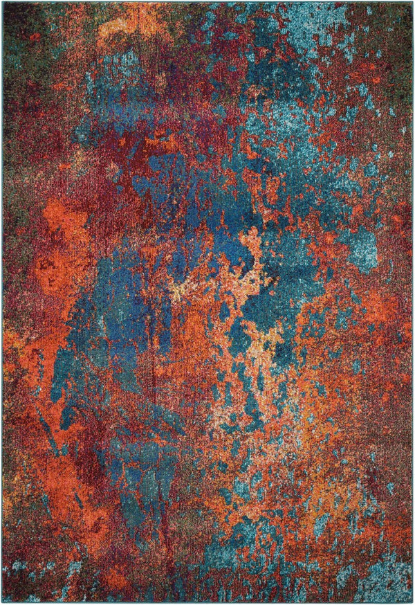 HomeRoots 4' Atlantic Abstract Power Loom Area Rug - Non-Skid, Durable, Stylish Design for Modern Spaces 5' X 7' Rectangle 480173