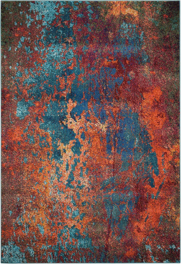HomeRoots 4' Atlantic Abstract Power Loom Area Rug - Non-Skid, Durable, Stylish Design for Modern Spaces 5' X 7' Rectangle 480173