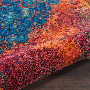 HomeRoots 4' Atlantic Abstract Power Loom Area Rug - Non-Skid, Durable, Stylish Design for Modern Spaces 8' Round Round 480174