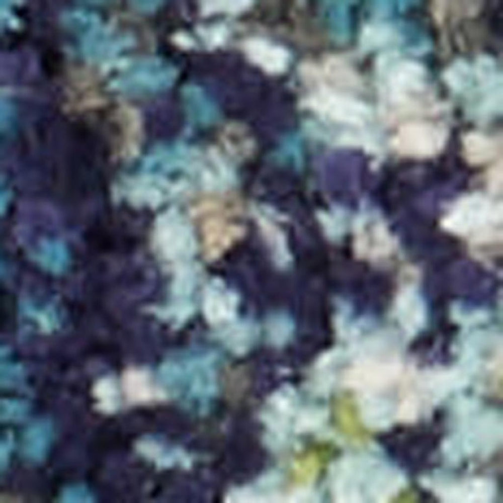 HomeRoots 2' X 8' Bold Blue and Yellow Abstract Power Loom Non-Skid Runner Rug for Hallways and Entryways 480177