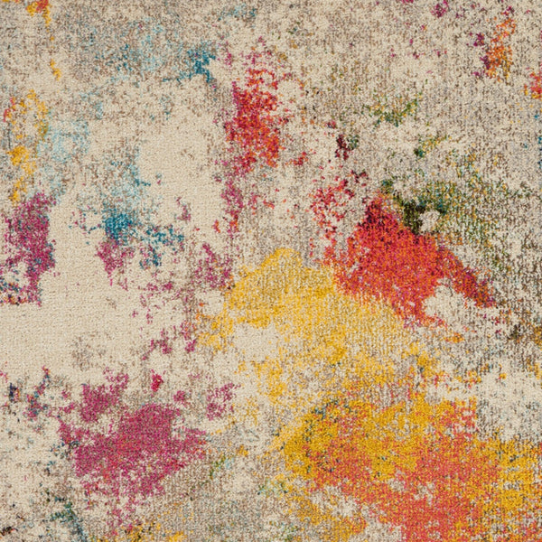 Homeroots 4' X 6' Ivory Abstract Power Loom Non Skid Area Rug  Polypropylene 480187