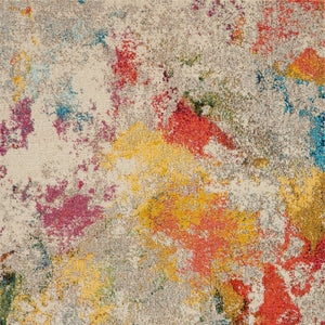 Homeroots 5' X 7' Ivory Abstract Power Loom Non Skid Area Rug  Polypropylene 480190
