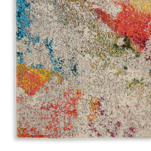 HomeRoots 4' Ivory Abstract Area Rug - Stylish Power Loom Design with Non-Skid Backing for Any Room Decor 5' X 7' Rectangle 480190